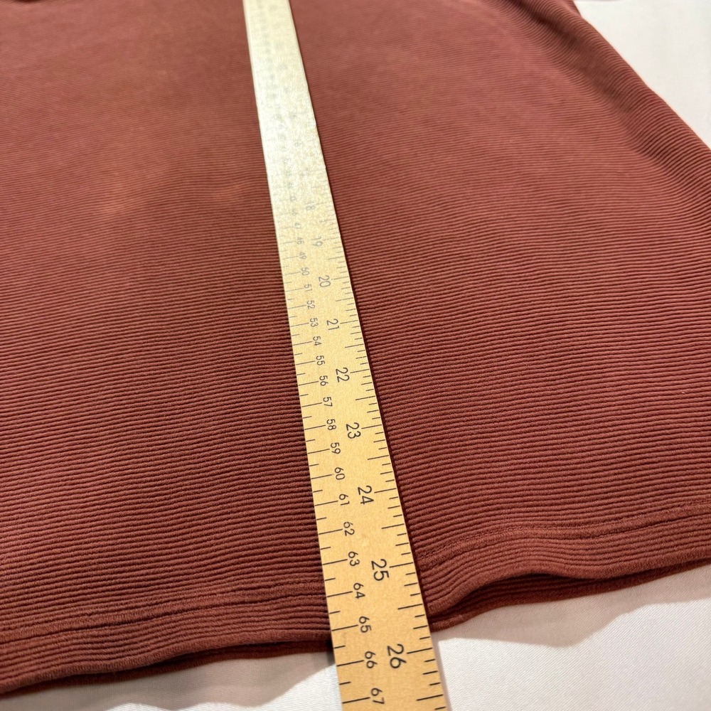 Caribbean‎ Polo Shirt Mens XL Brown Silk Cotton Ribbed Knit Short Sleeve Golf - Picture 4 of 6